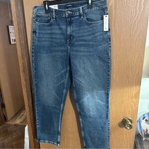 Calvin Klein Women's Blue Jeans Vintage Straight High Rise Size 14 In Bedford